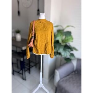 A New Day Size M Tie Neck Long Sleeve Blouse